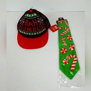 Christmas Holiday Hat & Musical Bundle of 2 🎼 Tie Jingle Bells Unisex Casual